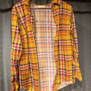 Bobbie Brooks Yellow and Red Plaid Shirt